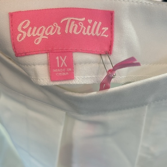 SUGAR THRILLZ ALWAYS AN ACADEMIC WHITE PLEATED MINI SKIRT PLUS SIZE 1X NWT - Picture 6 of 6